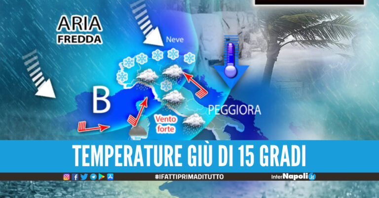 L’Italia nella morsa del maltempo, in arrivo l’aria artica dal Nord Europa: porterà neve e pioggia