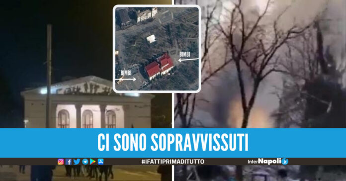 Il teatro di Mariupol sotto le bombe russe