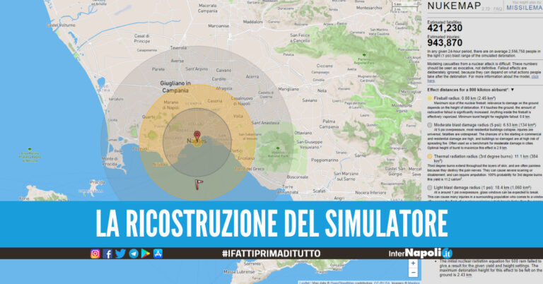 Rischio guerra nucleare, la simulazione di una eventuale bomba atomica su Napoli
