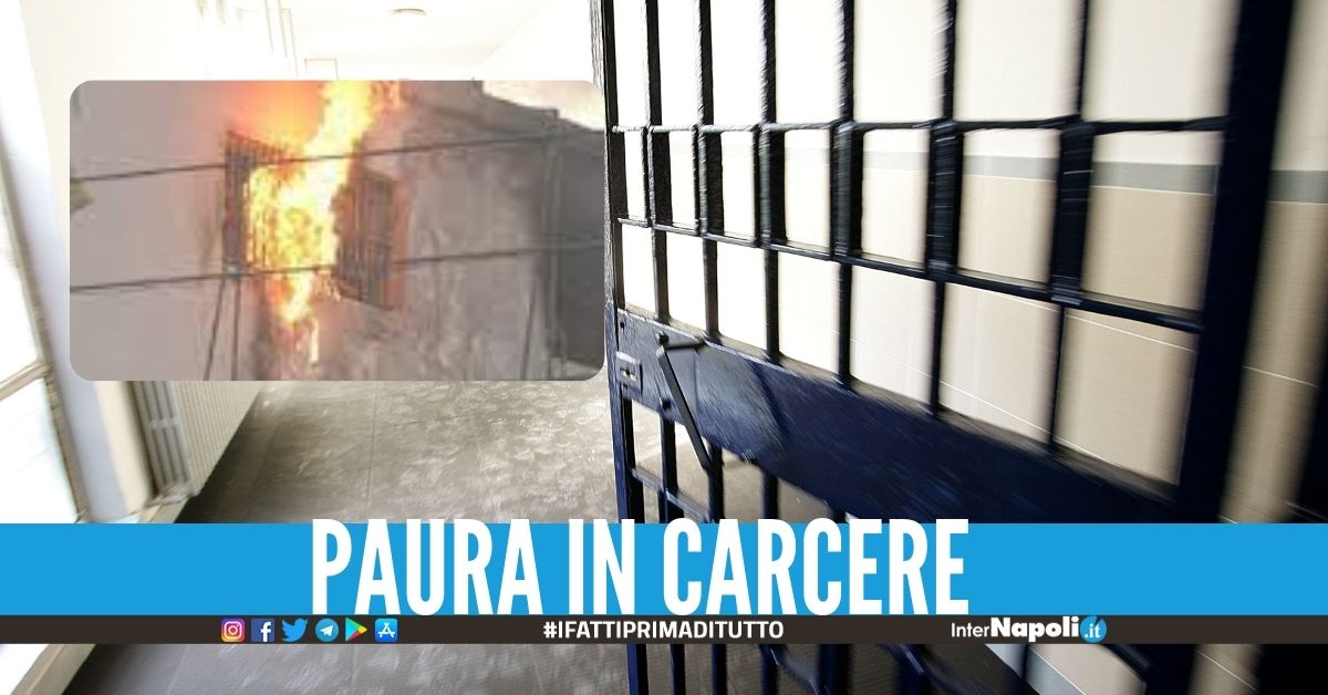 carcere fiamme Scoppia l'incendio in cella, detenuti ricoverati al Cardarelli e all'ospedale di Sessa