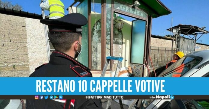 Abbattuto il primo altarino dedicato alla parente del boss dell'Alleanza di Secondigliano