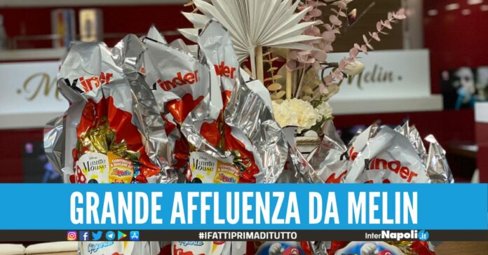 Colomba al sapore di tortano e uova di Pasqua Kinder, preso d'assalto il risto-bar 'Melin' al centro commerciale Il Molino