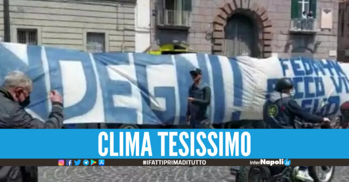 Contestazione tifosi del Napoli, foto Il Mattino