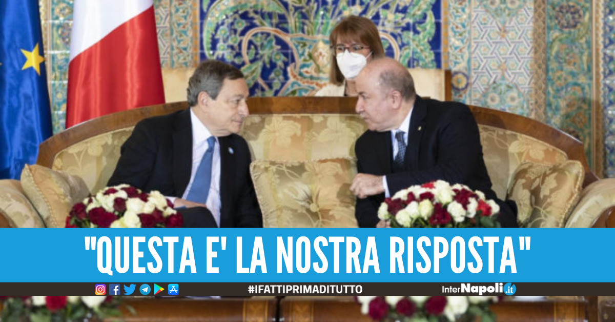 Italia e Algeria firmano l'accordo per il gas, Draghi: "Sempre meno dipendenti dalla Russia"