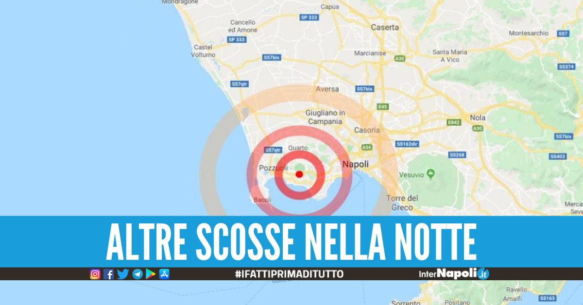 Trema ancora la terra a Pozzuoli, scosse di terremoto nella notte