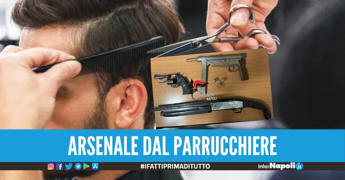 Non solo pettini e forbici ma anche mitra e pistole coppia di parrucchieri arrestata a Pomigliano d'Arco