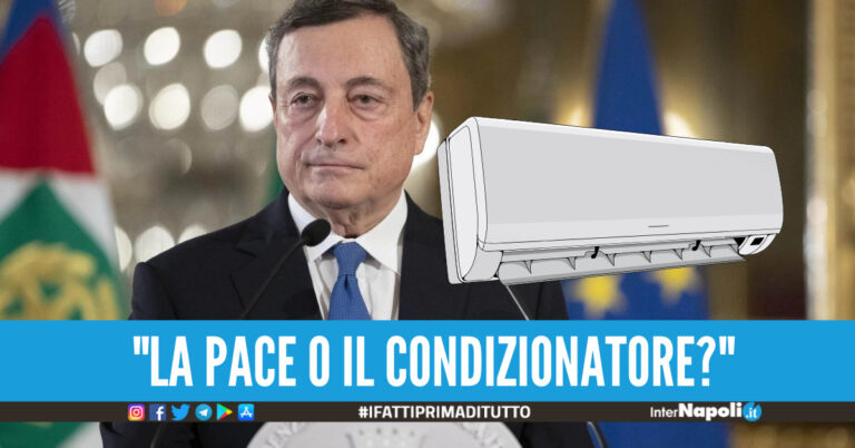 “Volete la pace o il condizionatore sempre acceso?”, polemica per la frase di Mario Draghi