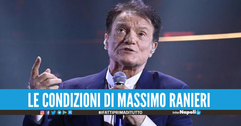 Caduta dal palco, le condizioni di Massimo Ranieri:”Ha una costola fratturata”