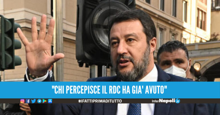 Matteo Salvini contro il Reddito di Cittadinanza: “Va modificato, assurdo dare il bonus di 200 euro a chi lo percepisce”