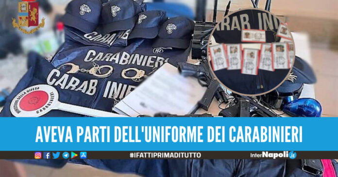 Scoperto con 4 pistole e tesserino falso dei carabinieri, l'assurda scoperta a Casandrino
