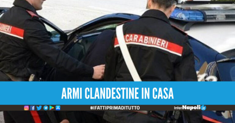 Nascondevano fucile e pistola in casa, arrestata coppia nell'Agro Aversano
