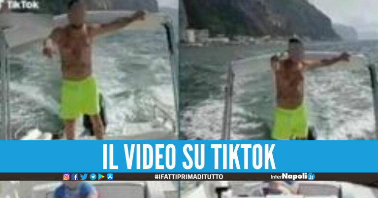 Fa guidare il motoscafo al figlio di 5 anni, il video girato in provincia di Napoli virale su TikTok
