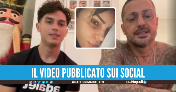 Fabrizio Corona e il figlio Carlos, nel riquadro Nina Moric