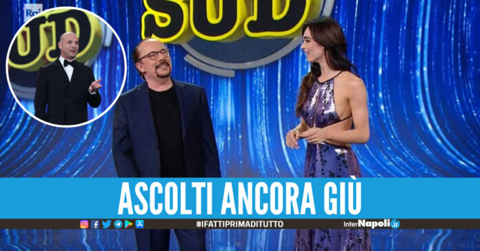Maurizio Casagrande e Lorella Boccia alla conduzione di Made in Sud, in alto a sx. Clementino