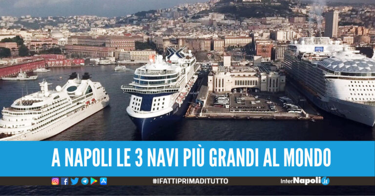 Nel Porto di Napoli la nave più grande al mondo, turisti accolti con un flash mob sulla musica classica napoletana