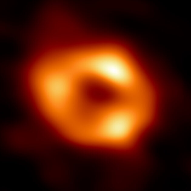 La foto di Sagittarius A*, il buco nero che si trova al centro della Via Lattea (fonte: EHT Collaboration)