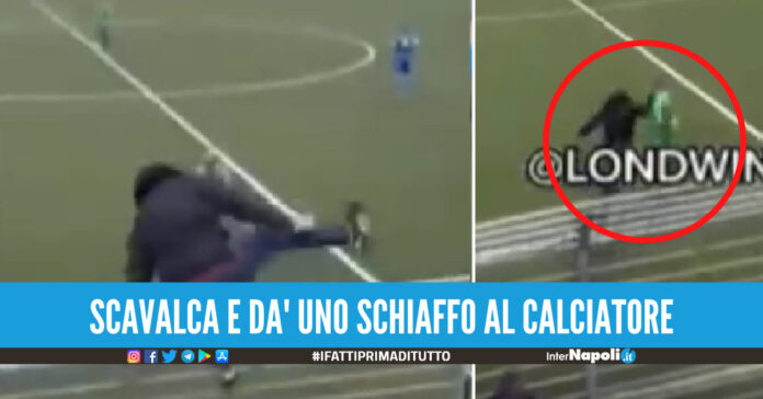 Pianura, violenza durante la partita di Promozione: tifoso scavalca e aggredisce un calciatore [Video]
