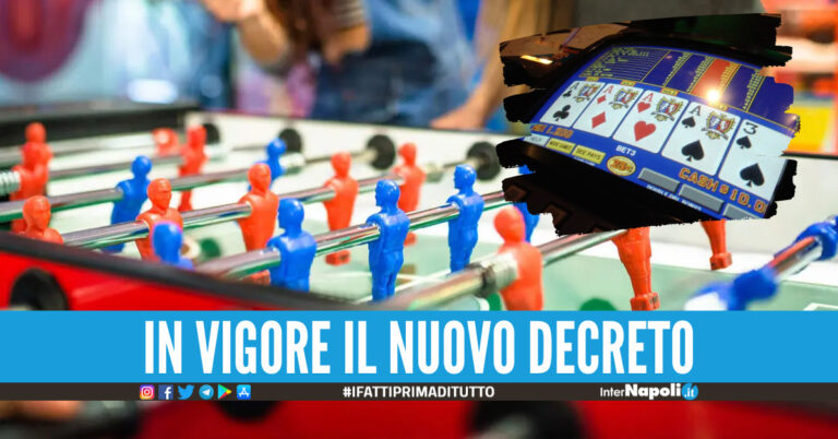 Calcio balilla, video poker - foto di repertorio