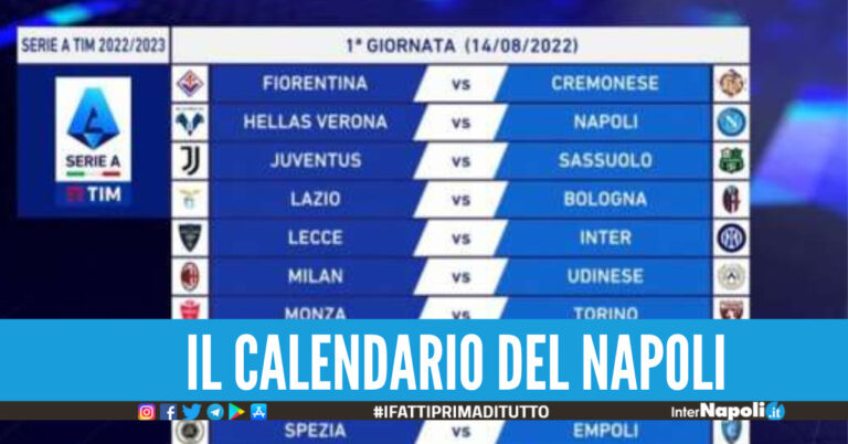 Calendario Serie A 2022-2023, Napoli sfida il Verona alla prima giornata: debutto al Maradona con una squadra inedita