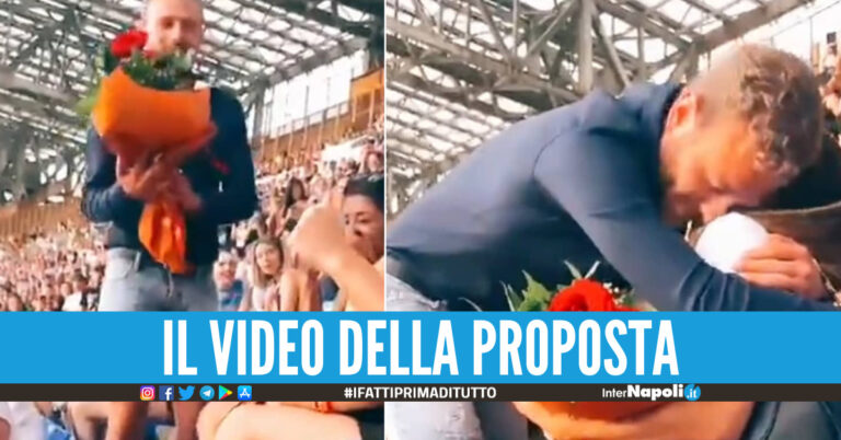 Proposta di matrimonio durante il concerto di Ultimo a Napoli, applausi e commozione al Maradona