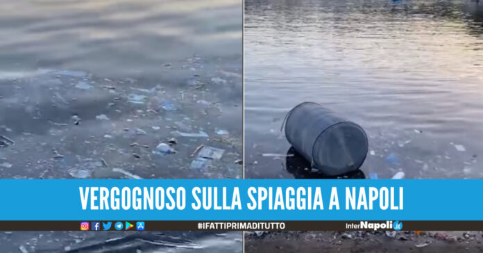 Napoli, altro che città del mare: bagnanti circondati dai rifiuti sulla riva alla Rotonda Diaz [Video]