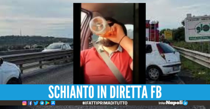 si schianta in diretta fb