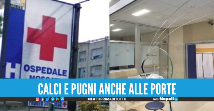 Panico all'ospedale di Aversa, picchiano infermiere e guardia giurata perché non vogliono aspettare