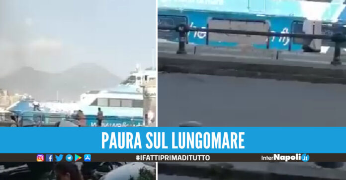 Paura a Mergellina, aliscafo sbanda e finisce contro gli scogli [Video]