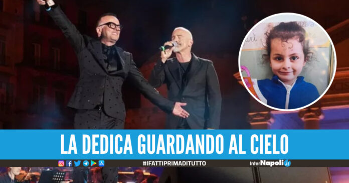 Gigi D'Alessio ed Eros Ramazzotti, sula destra Elena Del Pozzo
