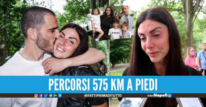 Martina Maccari e Leonardo Bonucci con i loro figli