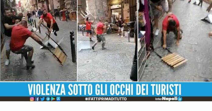 Volano tavoli e sedie a 'Spaccanapoli', il video della rissa tra ristoratori e abusivi