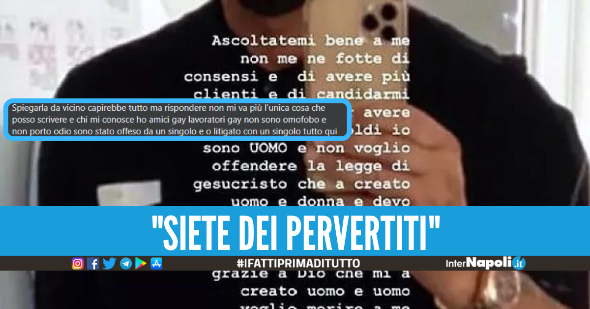 Bufera a Napoli sulla pizzeria 'Dal Presidente', il titolare pubblica una storia omofoba su Instagram