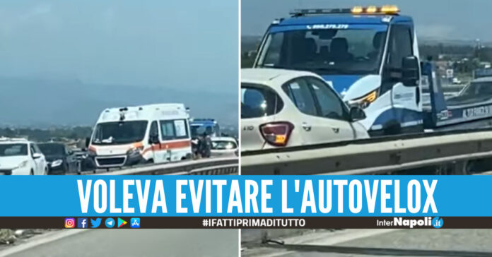 Inchioda per 'sfuggire' all'autovelox, maxi tamponamento sull'Asse Mediano ad Aversa