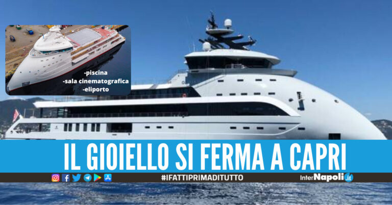 Piscina da 10 metri, eliporto, Spa e sala cinematografica: il super yacht ‘Olivia O’ arriva a Capri