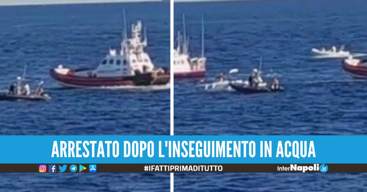 Napoli, si tuffa dalla barca e nuota per chilometri per sfuggire all'arresto [Video]