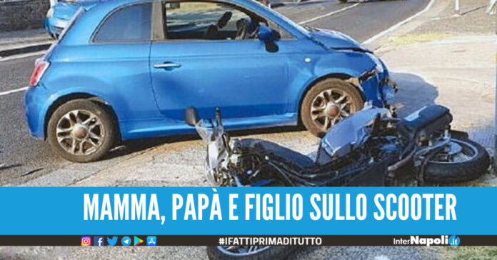 In tre sullo scooter in provincia di Napoli, gravi padre e figlia di 6 anni