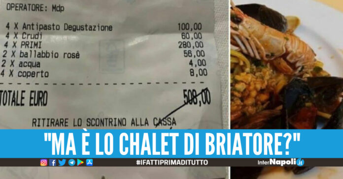 La foto dello scontrino pubblicato da Giorgio Tordini