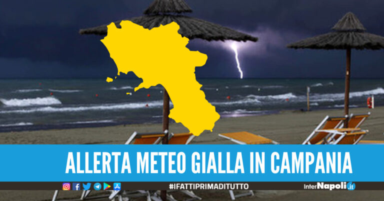 Torna il maltempo in Campania, allerta meteo gialla per giovedì