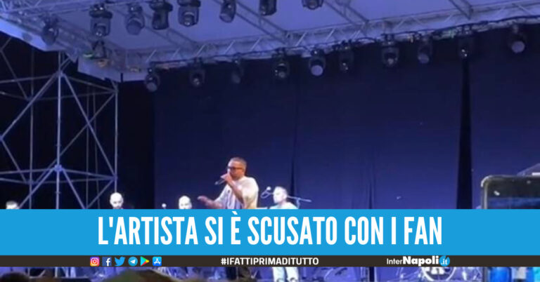 Problemi tecnici, Rocco Hunt costretto ad annullare il concerto: “Spettacolo indegno”