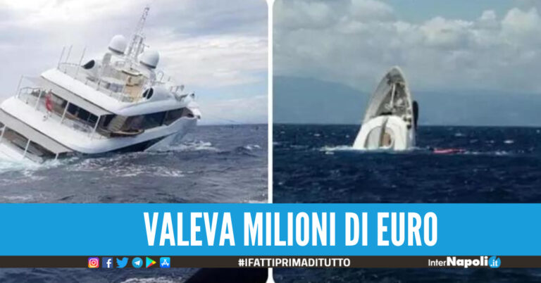 Yacht di 40 metri affonda a pochi metri dalla spiaggia, le immagini fanno il giro del web
