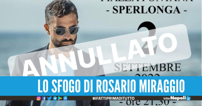 Annullato il concerto di Rosario Miraggio Diffamato dalle polemiche, devolverò lo stesso il cachet alla parrocchia