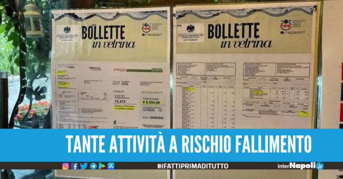 Caro energia, la protesta di Confcommercio Napoli Esporremo le bollette in vetrina 