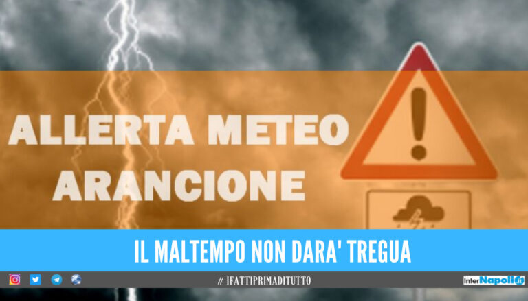 Maltempo in Campania, prorogata l’allerta meteo arancione