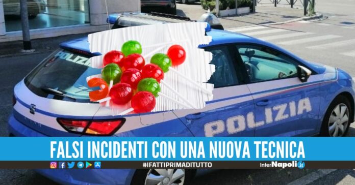 Lancia un lecca-lecca contro una Mercedes, arrestato truffatore a Napoli