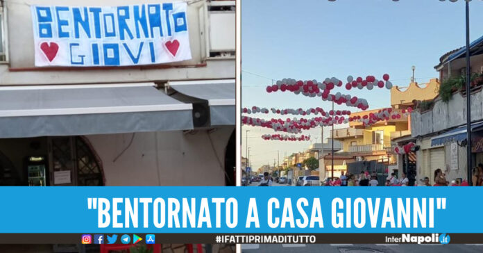 Grande festa a Licola per il ritorno a casa di Giovanni, è stato un mese in ospedale dopo un grave incidente