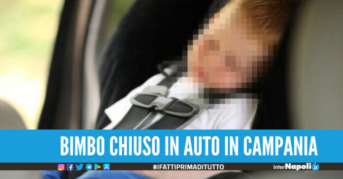 Paura a Montella, neonato resta incastrato in auto