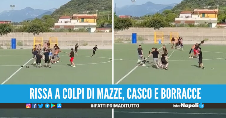 [VIDEO]. Rissa tra tifosi in campo, vergogna in provincia di Napoli: partita sospesa