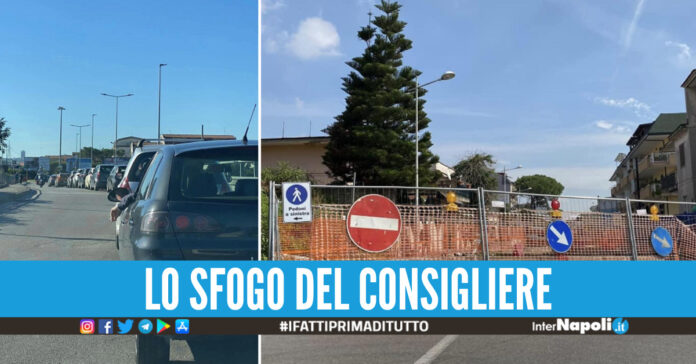 Chiude via Gioberti, foto Facebook Luigi Sequino