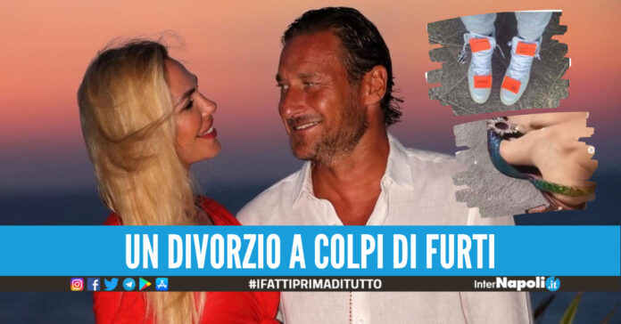 Francesco Totti e Ilary Blasi, scarpe