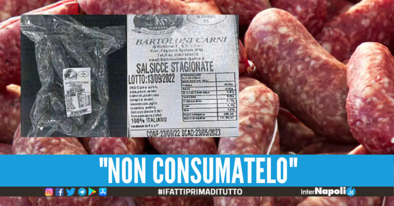 Lotto di salsiccia stagionata a marchio Bartoloni Salumi